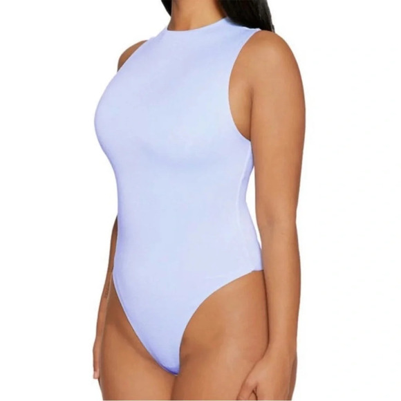 Naked Wardrobe The NW Sleeveless Bodysuit in Periwinkle Size Small - Picture 1 of 7